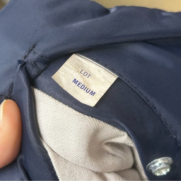 Vintage Dickies Jacket Mens Large Navy Blue Nylon Satin Sherpa Collar 80s 90s - Picture 7 of 8